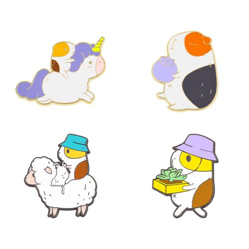 Zinc Alloy Brooch Cartoon plated Unisex & enamel Sold By PC