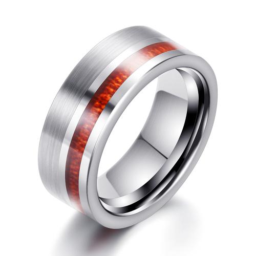 Wolfraam staal Finger Ring, gepolijst, uniseks & verschillende grootte voor keus, oorspronkelijke kleur, Maat:7-12, Verkocht door PC