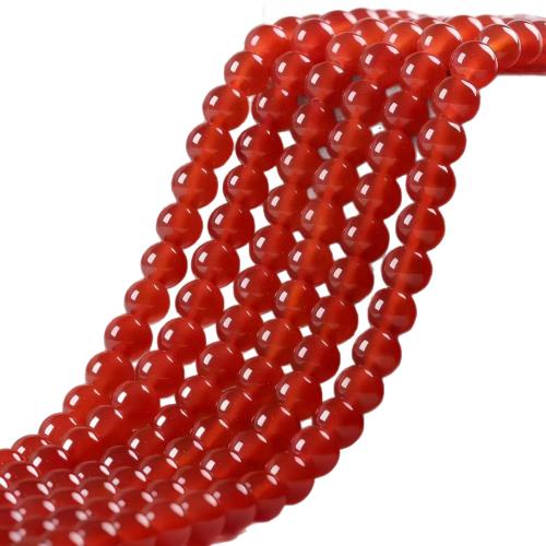 Prirodni Red ahat perle, Red Agate, Krug, možete DIY & različite veličine za izbor, Prodano Per Približno 38 cm Strand