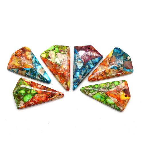 Imperial Jasper Ciondoli, diaspro impressione, Triangolo, DIY, nessuno, 25x40x4mm, Venduto da PC