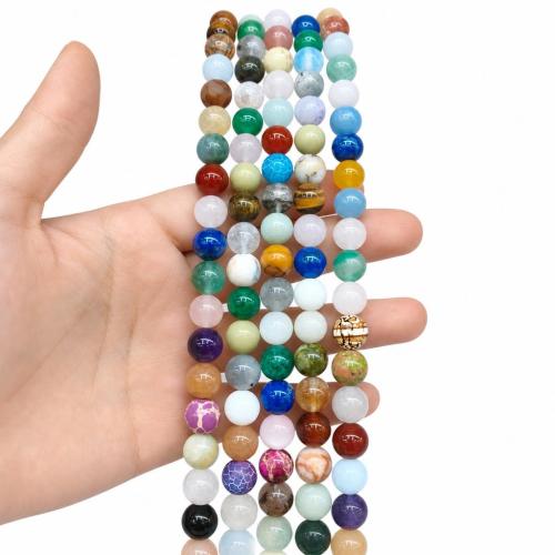 Mišrios Gemstone beads, Multi - brangakmenis, Turas, Natūralus & Pasidaryk pats & skirtingo dydžio pasirinkimo, mišrios spalvos, Parduota už Apytiksliai 38 cm Strand