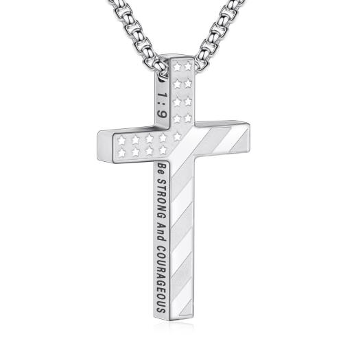 304 Stainless Steel Necklace Cross plated fashion jewelry & Unisex Length Approx 60 cm Sold By PC