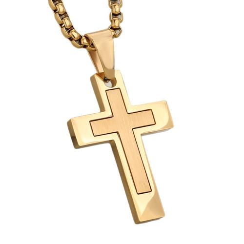 304 Stainless Steel Pendant Cross Vacuum Ion Plating DIY Sold By PC