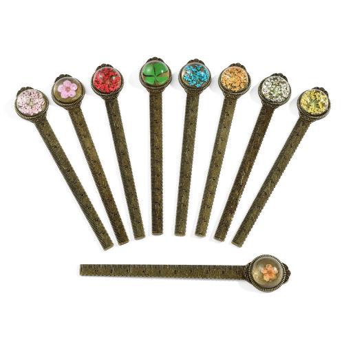 Zink Alloy bokmärke, med Torkade blommor, linjalen, plated, multifunktionella & Unisex, fler färger för val, 130x23mm, Säljs av PC