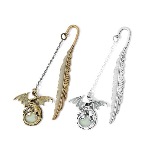 Cink Alloy bookmark, Pero, pozlaćen, bez spolne razlike & fluorescentan, više boja za izbor, 114mm, Prodano By PC