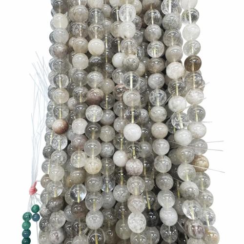 Rutilated Grianchloch Bead, Babhta, DIY, airgid, 14mm, Díolta Per Thart 38 cm Snáithe