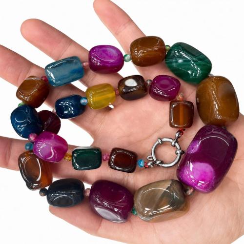 Gemstone Necklace Column & Unisex Length Approx 40 cm Sold By PC
