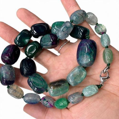 Agatas Karoliai, Bižuterijos & unisex, daugiau spalvų pasirinkimas, beads size 18*25-10*14mm, Ilgis Apytiksliai 40 cm, Pardavė PC