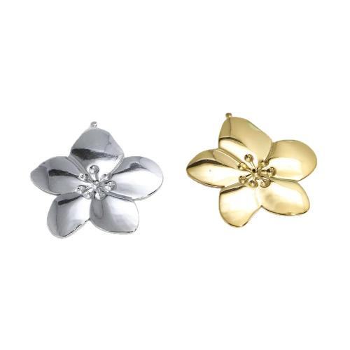 Přívěšek květina z nerezové oceli, 304 Stainless Steel, á, DIY, více barev na výběr, 52x48mm, 10PC/Bag, Prodáno By Bag
