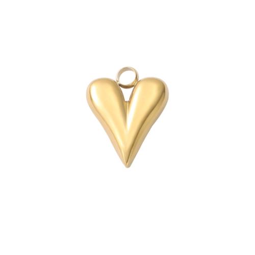 Stainless Steel Heart Pendants 304 Stainless Steel Vacuum Ion Plating polished & DIY Approx 2.5mm Sold By PC