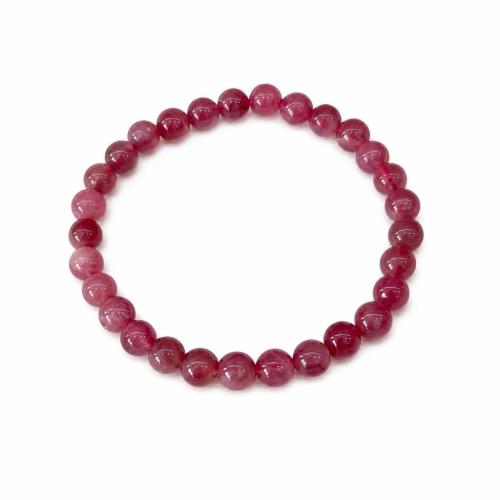 Madagaskar Rose Quartz Rannerengas, Pyöreä, muoti korut & Unisex, violetti, 6mm, Pituus N. 18-18.5 cm, Myymät PC