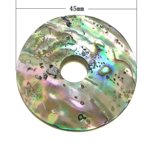 Pingentes naturais da concha de abalone, Concha alabone, Rosca, 45x45x8mm, Buraco:Aprox 10mm, 10PCs/Lot, vendido por Lot