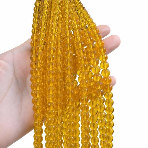 Natural Citrine Beads Round DIY Sold Per Approx 38 cm Strand