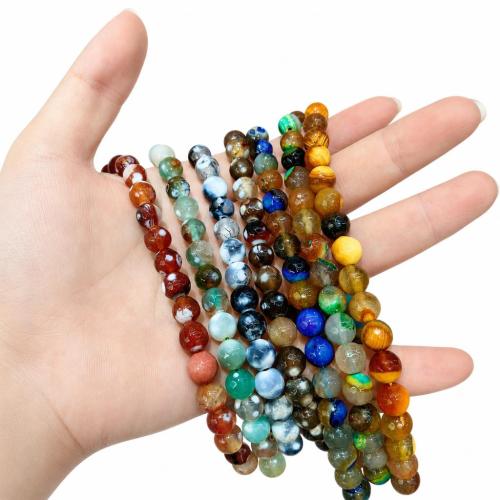 Perline in agata, agate, Cerchio, DIY & sfaccettati, nessuno, 8mm, Venduto per Appross. 38 cm filo