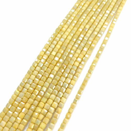 Glass Jewelry Beads Square DIY & faceted 4mm Approx Sold By Strand