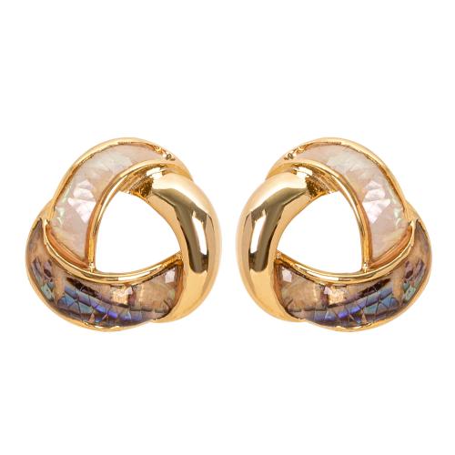 Shell Earrings Zinc Alloy with Shell plated fashion jewelry & for woman mixed colors Sold By Pair