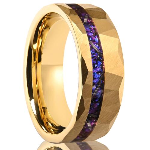 Aço de tungstênio anel, cromado de cor dourada, tamanho diferente para a escolha & para o homem, tamanho:5-15.5, vendido por PC