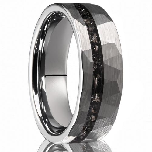Tungsten Steel Finger Ring with Gemstone plated Unisex US Ring .5 Sold By PC