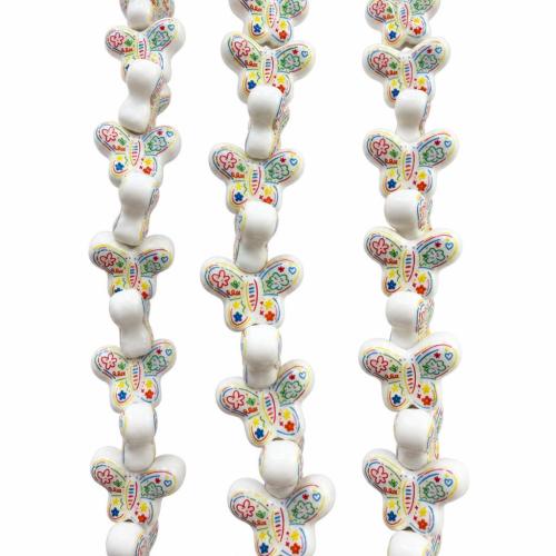 Printing Porcelain Beads Butterfly DIY Approx 2.5mm Sold By PC