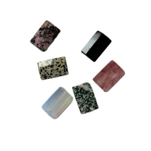 Gemstone Vedhæng Smykker, Ædelsten, Rektangel, du kan DIY & forskellige materialer til valg, 20x30mm, Solgt af PC