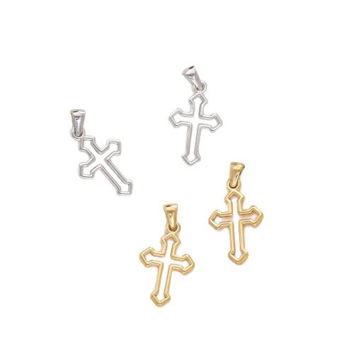 Roestvrij staal Cross Hangers, 304 roestvrij staal, Oversteken, plated, DIY & hol, meer kleuren voor de keuze, 30x16mm, Verkocht door PC