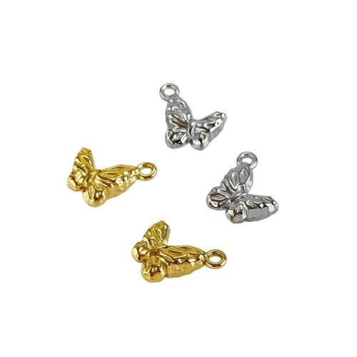 Acciaio inossidabile Animal Ciondoli, 304 acciaio inox, Farfalla, placcato, DIY, nessuno, 16x16mm, Venduto da PC