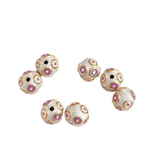 Rustfrit stål Spacer Perler, 304 rustfrit stål, Runde, guldfarve belagt, du kan DIY & emalje, 14x14mm, 10pc'er/Bag, Solgt af Bag