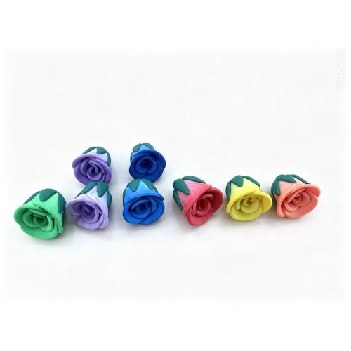 Polymeer Klei Kralen, Polymer Clay, Bloem, DIY, meer kleuren voor de keuze, 21x18mm, Gat:Ca 3mm, Verkocht door PC