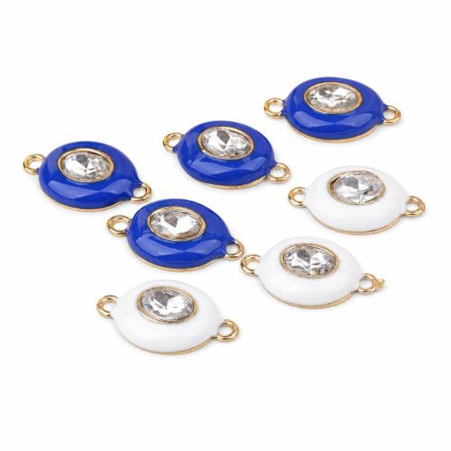 Forbindelse til zinklegering, Zinc Alloy, guldfarve belagt, du kan DIY & emalje & med rhinestone, flere farver til valg, 22x13mm, Solgt af PC
