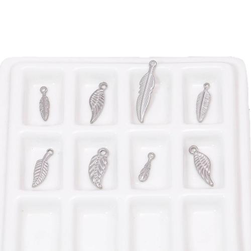 Nerezová ocel Šperky Přívěsky, 304 Stainless Steel, List, DIY & různé styly pro výběr, Původní barva, 100PC/Bag, Prodáno By Bag