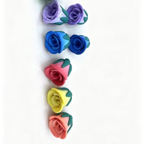 Polymer Clay karoliukai, Gėlė, daugiau spalvų pasirinkimas, 21x18mm, Skylė:Apytiksliai 3mm, Apytiksliai 18kompiuteriai/Strand, Parduota už 38 cm Strand