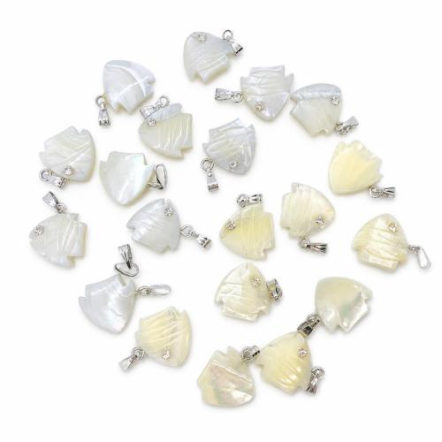 Shell Pakabukai, Žuvis, Pasidaryk pats & su Kalnų krištolas, 17mm, Pardavė PC