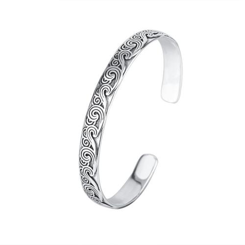 Mässing Manschett Armring, silver pläterad, Vintage & för kvinna, Innerdiameter:Ca 56mm, Säljs av PC