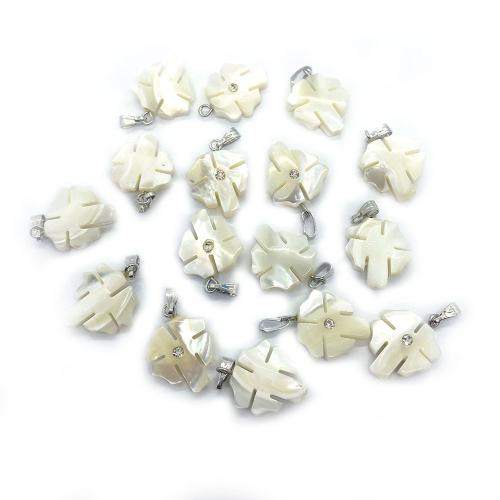 Bhlaosc Pendants, Leaf, DIY & le rhinestone, 16x20mm, Díolta De réir PC