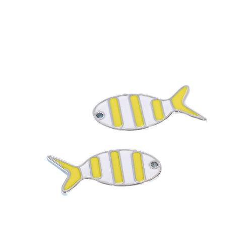المعلقات المينا سبائك الزنك, سمك, مطلي, ديي, المزيد من الألوان للاختيار, 12x29mm, 100أجهزة الكمبيوتر/حقيبة, تباع بواسطة حقيبة