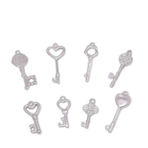 Roestvrij stalen sieraden Hangers, 304 roestvrij staal, Sleutel, DIY & verschillende stijlen voor de keuze, 100pC's/Bag, Verkocht door Bag