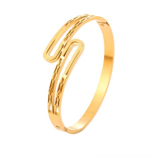 Acier inoxydable 304 bracelet ordinaire, Placage, bijoux de mode & pour femme & creux, plus de couleurs à choisir, Diamètre intérieur:Environ 59mm, Vendu par PC