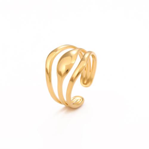 304 rostfritt stål Cuff finger ring, plated, olika stilar för val & för kvinna & ihålig, Storlek:8, Säljs av PC