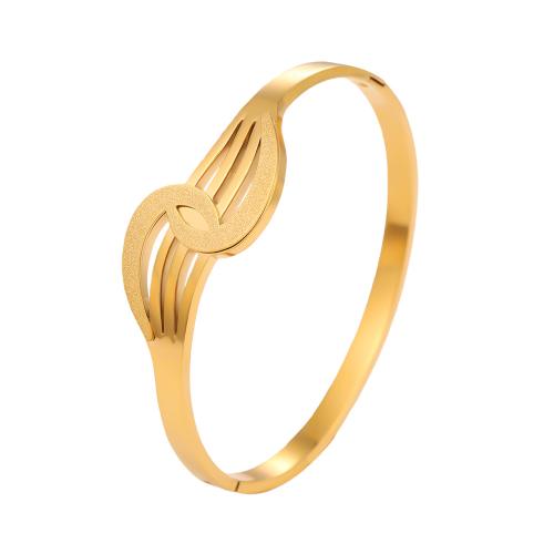 Acier inoxydable 304 bracelet ordinaire, Placage, pour femme & creux, plus de couleurs à choisir, Diamètre intérieur:Environ 60mm, Vendu par PC