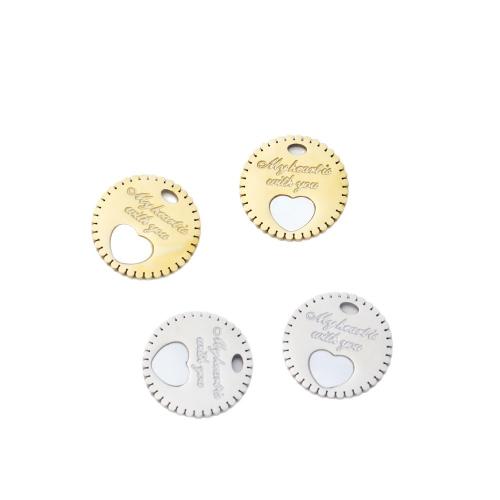 Bhlaosc Pendants, 304 Cruach dhosmálta, le Bán Shell, Babhta Maol, plátáilte, DIY, dathanna níos mó le haghaidh rogha, 15x15mm, 10ríomhairí pearsanta/Mála, Díolta De réir Mála