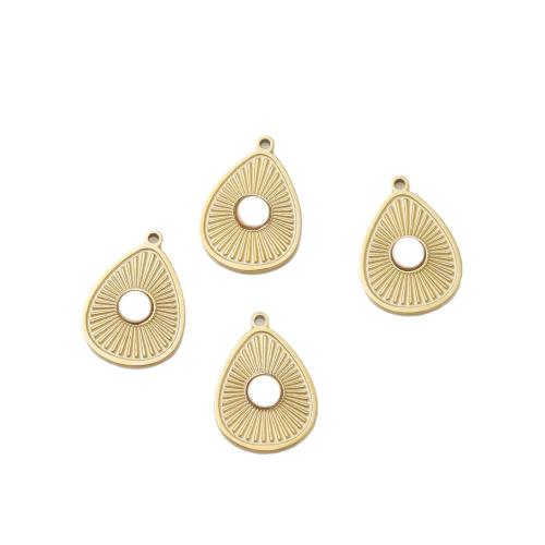 Stainless Steel Pendants 304 Stainless Steel with Plastic Pearl Teardrop plated DIY Sold By Bag