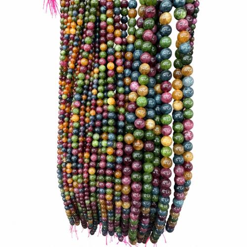 Gemstone Jewelry Beads Tourmaline Round DIY Sold Per Approx 38 cm Strand