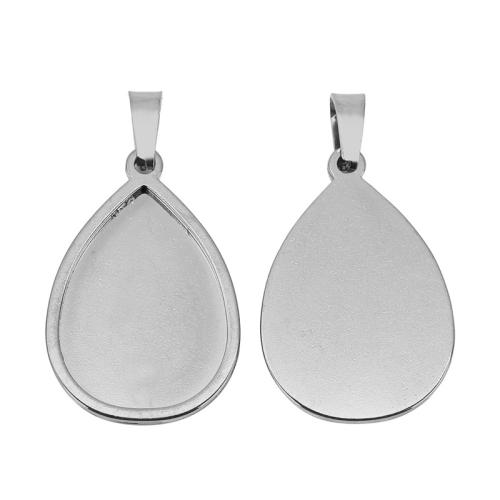 Stainless Steel Pendant Setting 304 Stainless Steel Teardrop plated DIY Inner Approx Sold By PC
