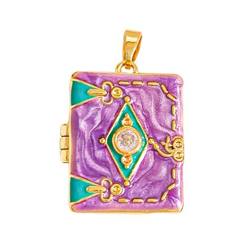 Cubic Zirconia Micro Pave bronze Pingente, cobre, cromado de cor dourada, DIY & Vario tipos a sua escolha & micro pavimento em zircônia cúbica & esmalte, vendido por PC