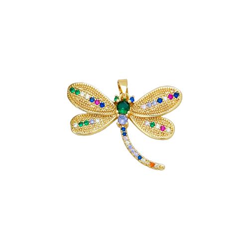 Cubic Zirconia Micro Pave bronze Pingente, cobre, Libélula, banhado, DIY & Vario tipos a sua escolha & micro pavimento em zircônia cúbica, pendent size 17-30mm, vendido por PC