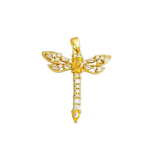 Kubické zirkonie Mikro dláždí mosaz s přívěskem, Dragonfly, DIY & různé styly pro výběr & micro vydláždit kubické zirkony, pendent size 25.5-30mm, Prodáno By PC