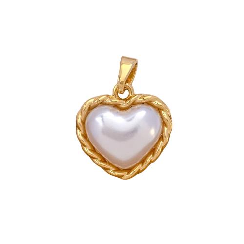 Kubické zirkonie Mikro dláždí mosaz s přívěskem, s Plastové Pearl, DIY & různé styly pro výběr & micro vydláždit kubické zirkony, pendant size 10-19mm, Prodáno By PC