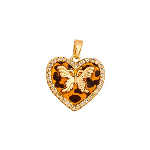 Kubické zirkonie Mikro dláždí mosaz s přívěskem, Srdce, DIY & různé styly pro výběr & micro vydláždit kubické zirkony & smalt, pendant size 14-18mm, Prodáno By PC