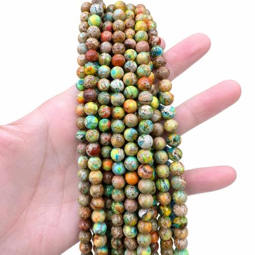 Gemstone Jewelry Beads Impression Jasper Round DIY Sold Per Approx 38 cm Strand