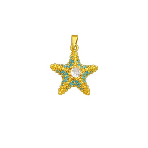Ciúbach Zirconia siogairlín Micrimhilseogra réiteodh Prás, Starfish, plátáilte, DIY & stíleanna éagsúla do rogha & micrea réiteach zirconia ciúbach & cruan, pendent size 15-24mm, Díolta De réir PC